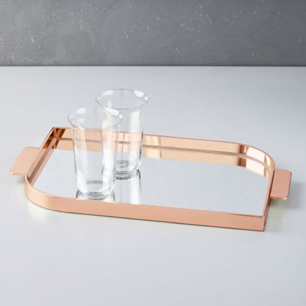 🍂west elm rose gold mirror tray🍂